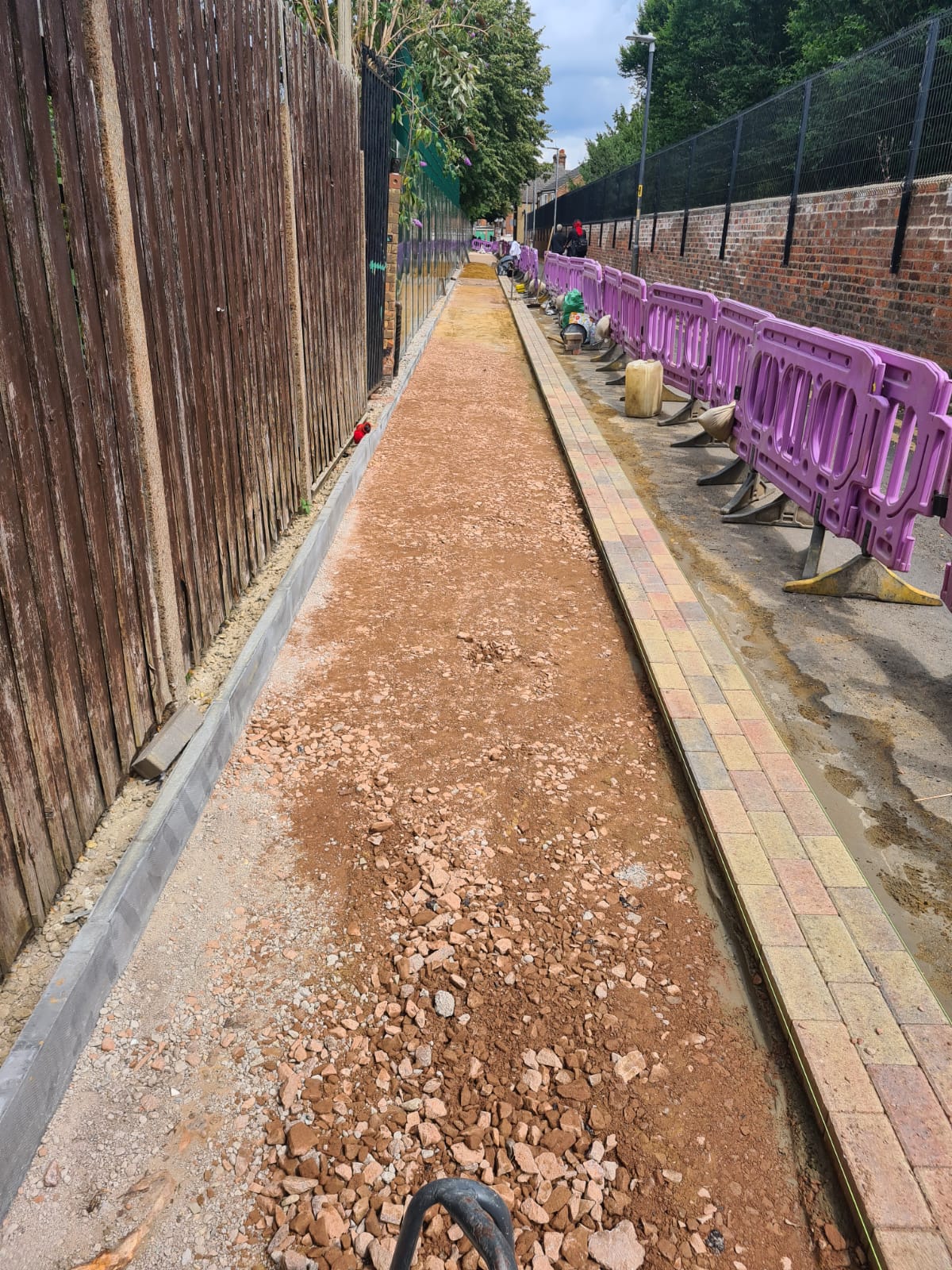 Excavated route prepared for paving