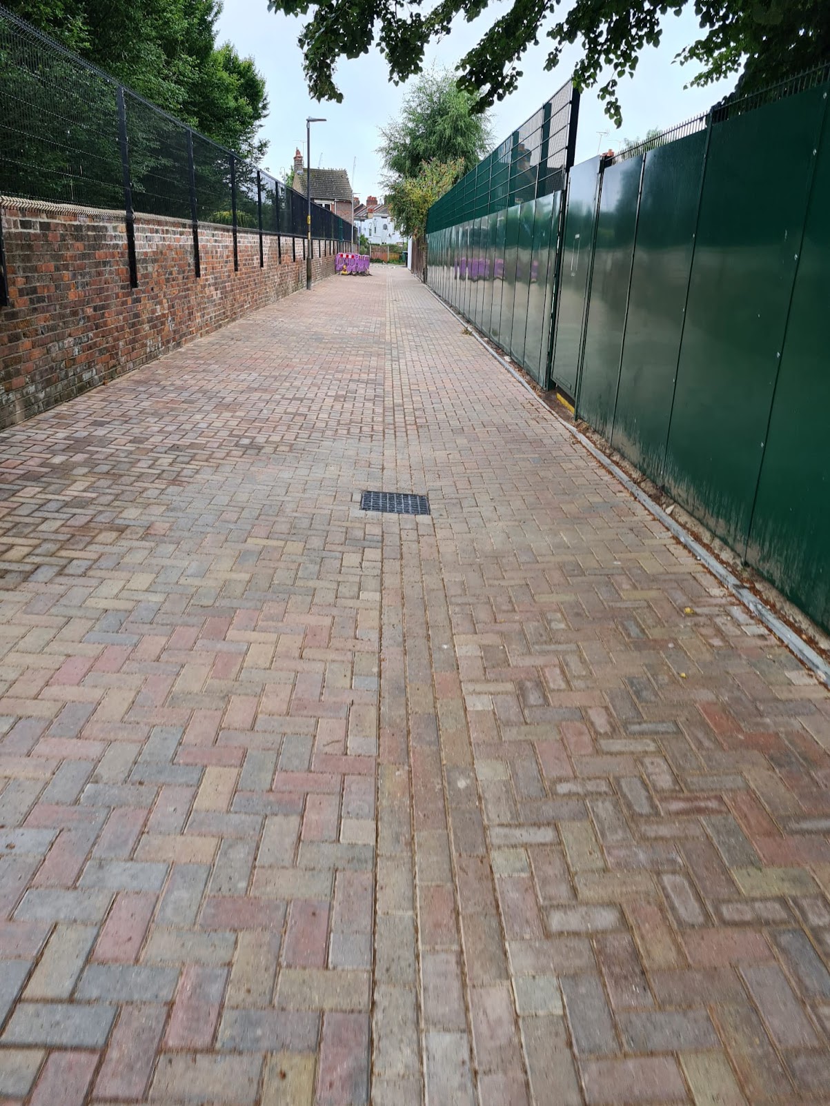 Completed long block-paved passage
