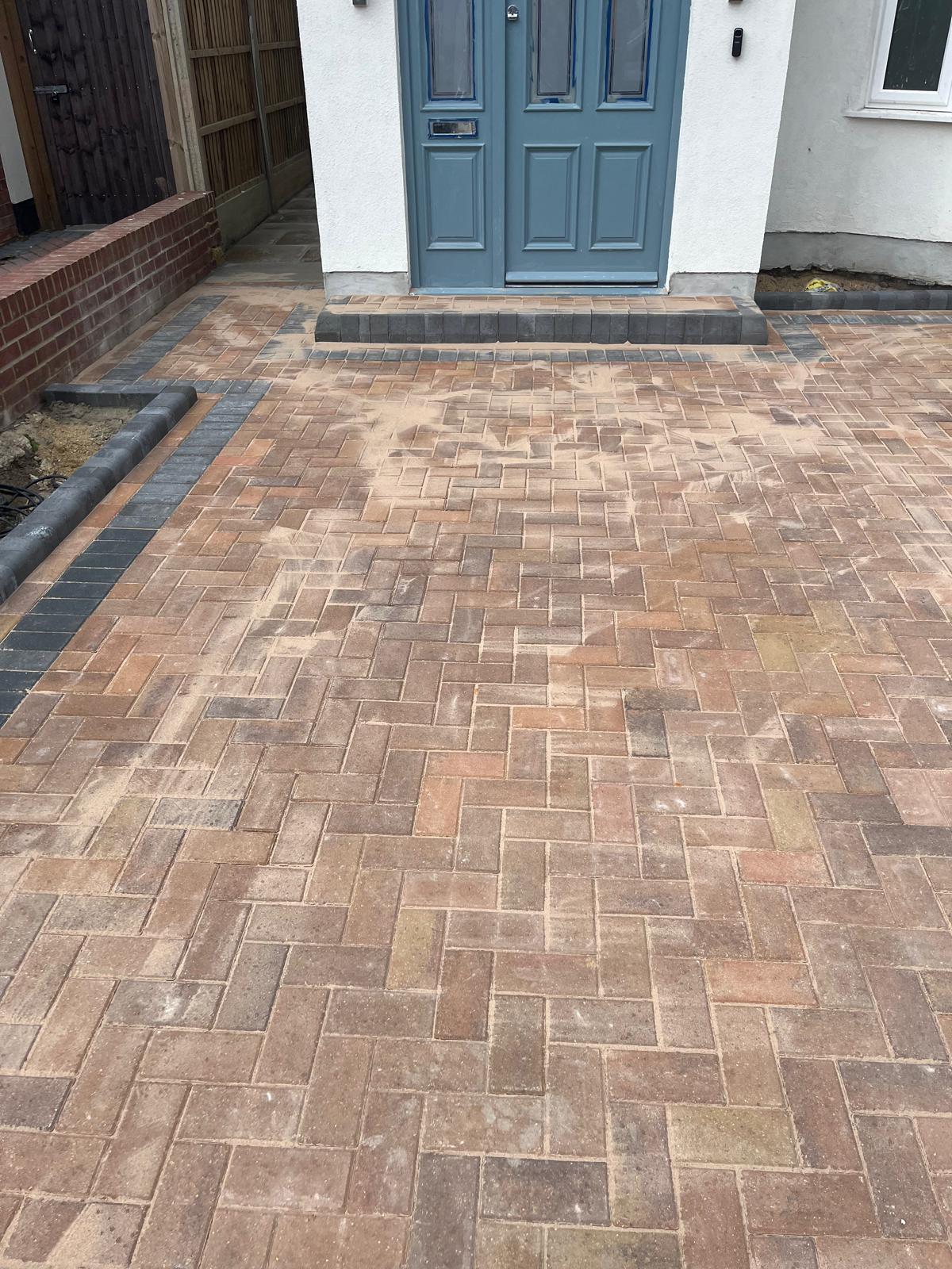 Finished block-paved front entrance
