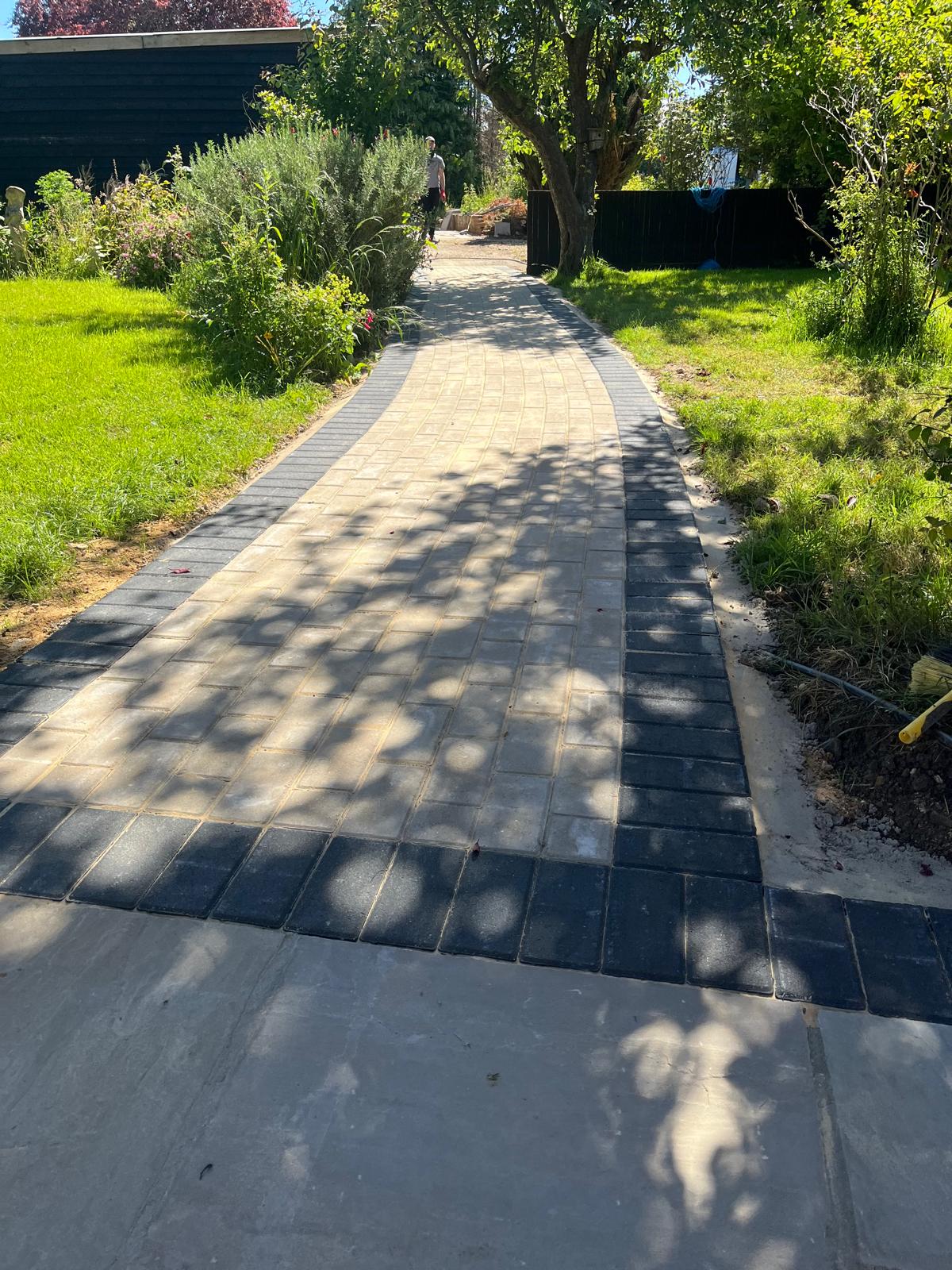 Finished dark garden pathway