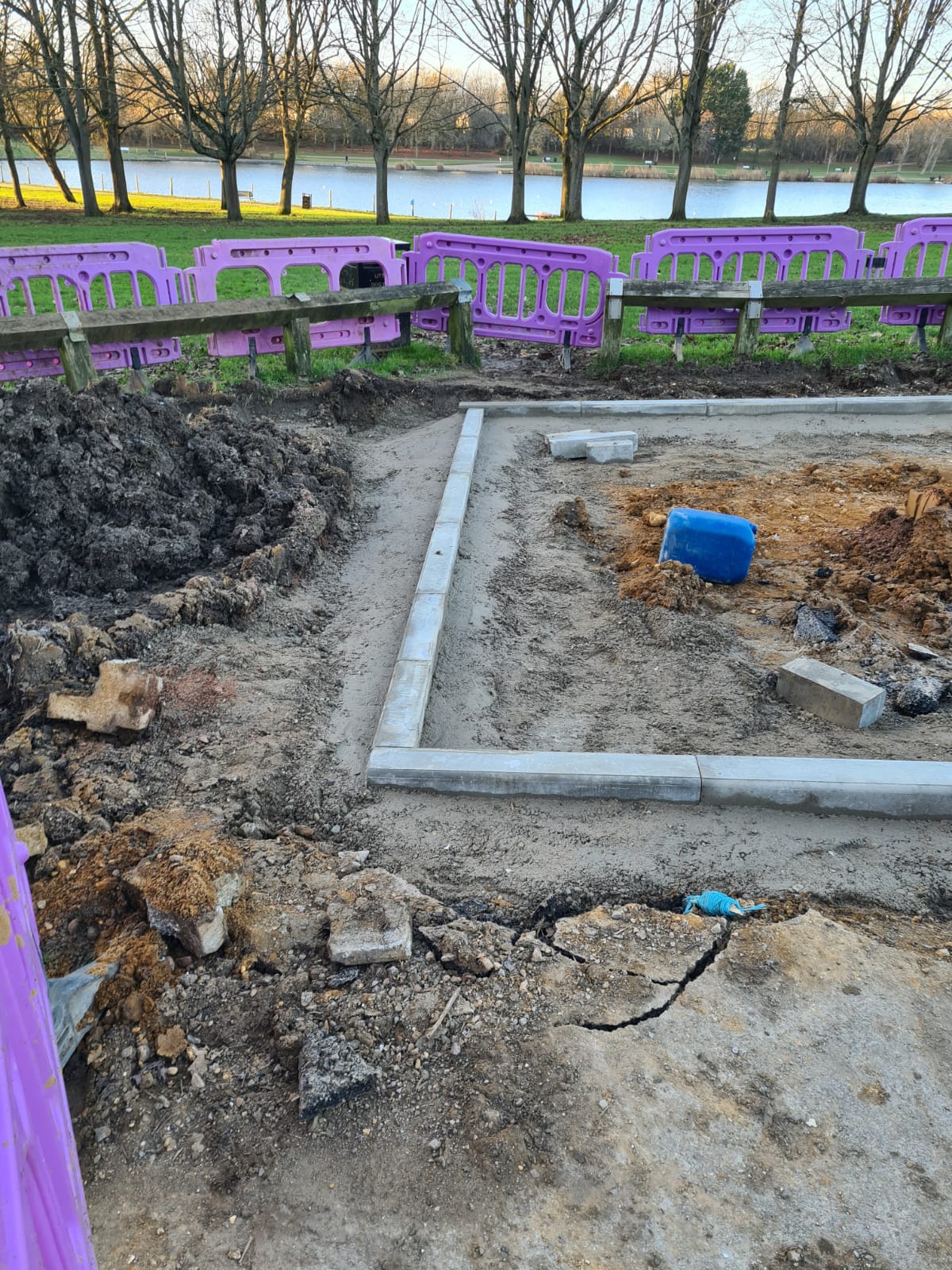 Kerb line and base preparation
